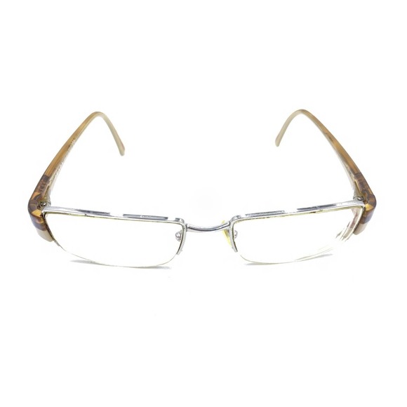 Prada VPR 74H 78S-1O1 Silver Brown Half Rim Eyeglasses Frames 51-18 135 Italy - Picture 2 of 12